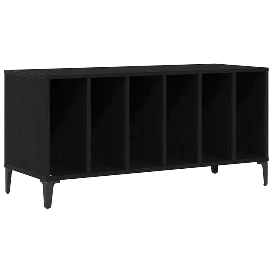 Meuble à vinyles Chêne noir 100 x 38 x 48 cm Bois d'ingénierie - 2