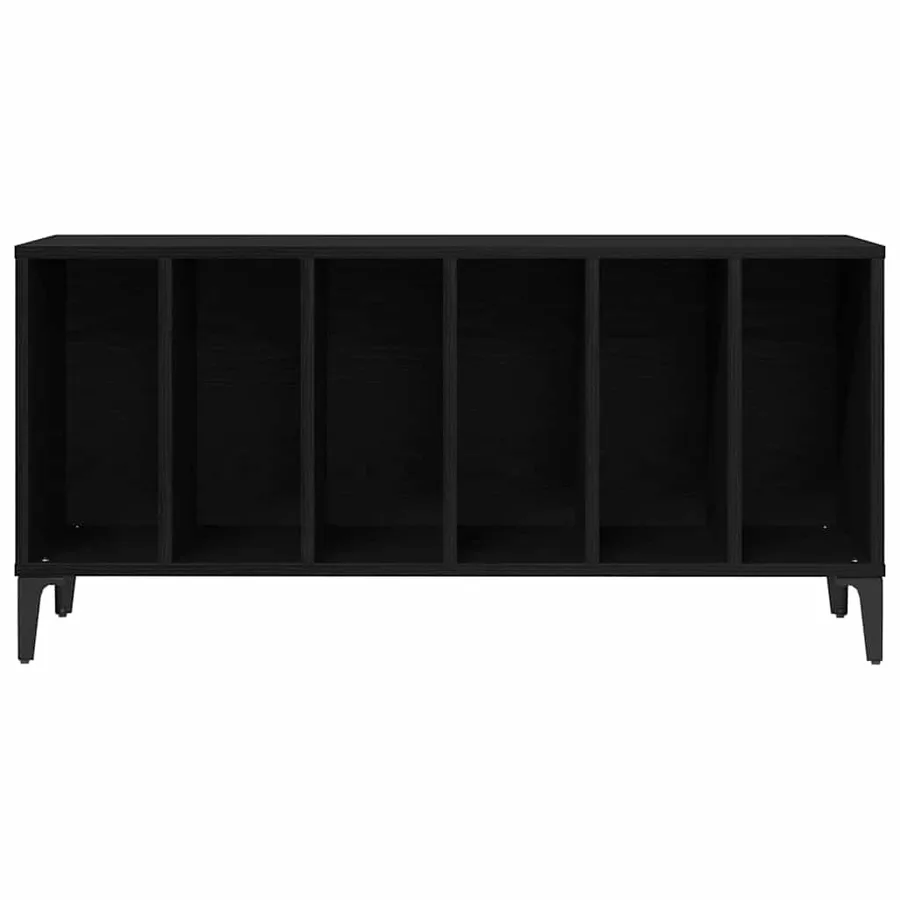 Meuble à vinyles Chêne noir 100 x 38 x 48 cm Bois d'ingénierie - 5