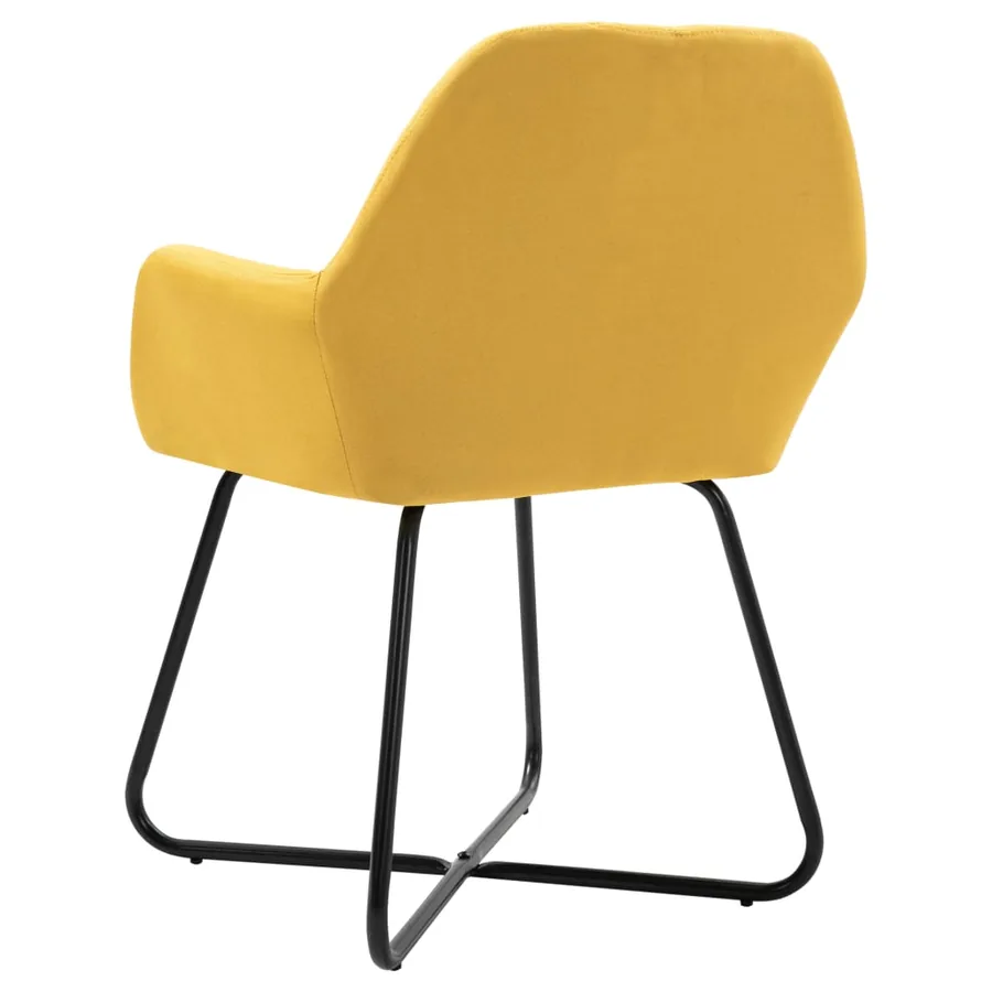Chaises à manger lot de 4 jaune tissu - 5