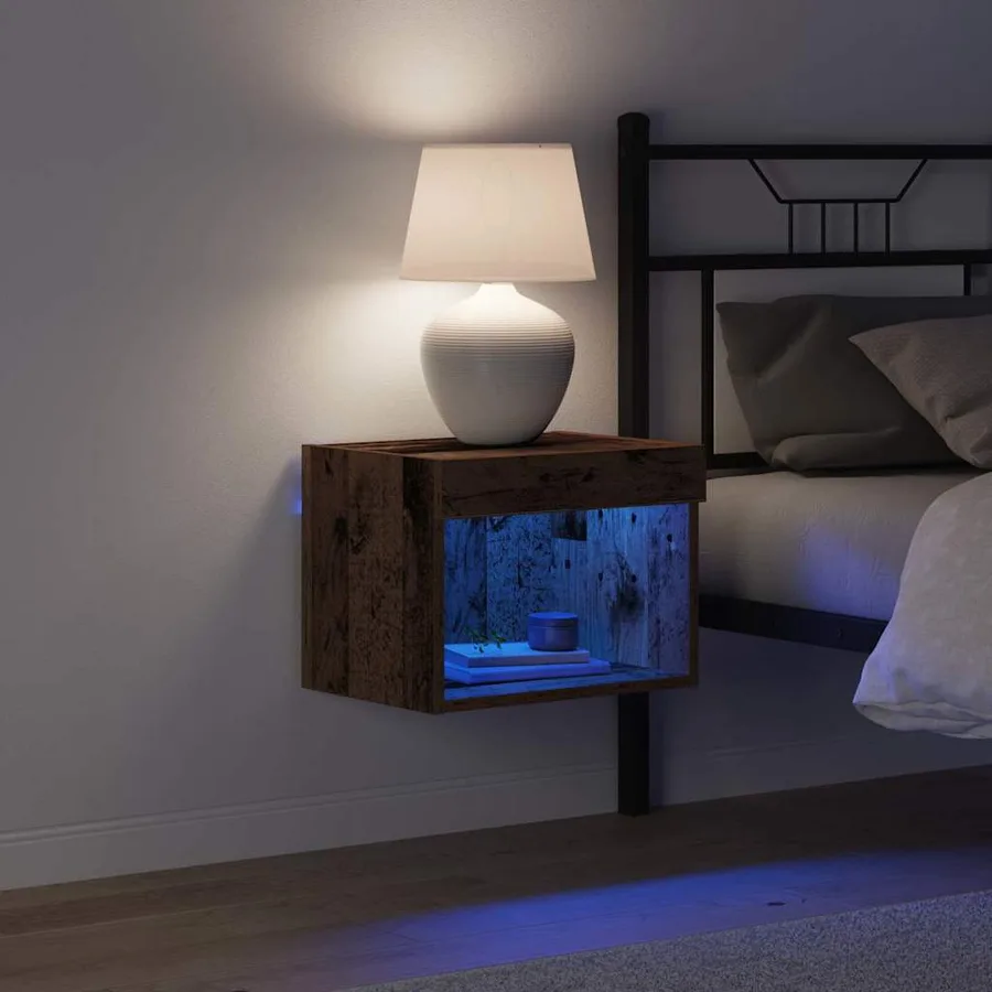 Ensemble meuble TV avec LED Bois ancien 40 x 30 x 30 cm - 5
