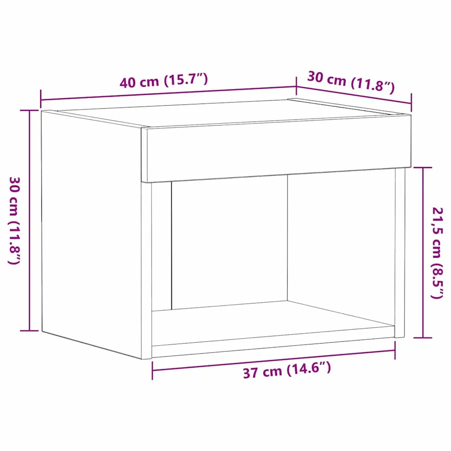 Ensemble meuble TV 40 x 30 x 30 cm Chêne artisanal - 14