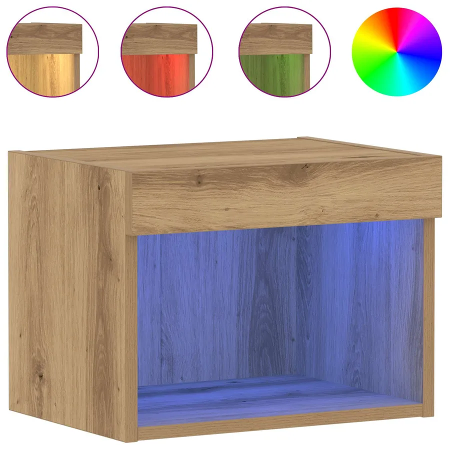Ensemble meuble TV 40 x 30 x 30 cm Chêne artisanal - 4