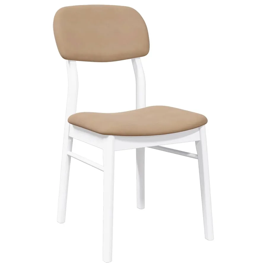 Chaises à manger coussins 2 pcs blanc bois massif caoutchouc - 4