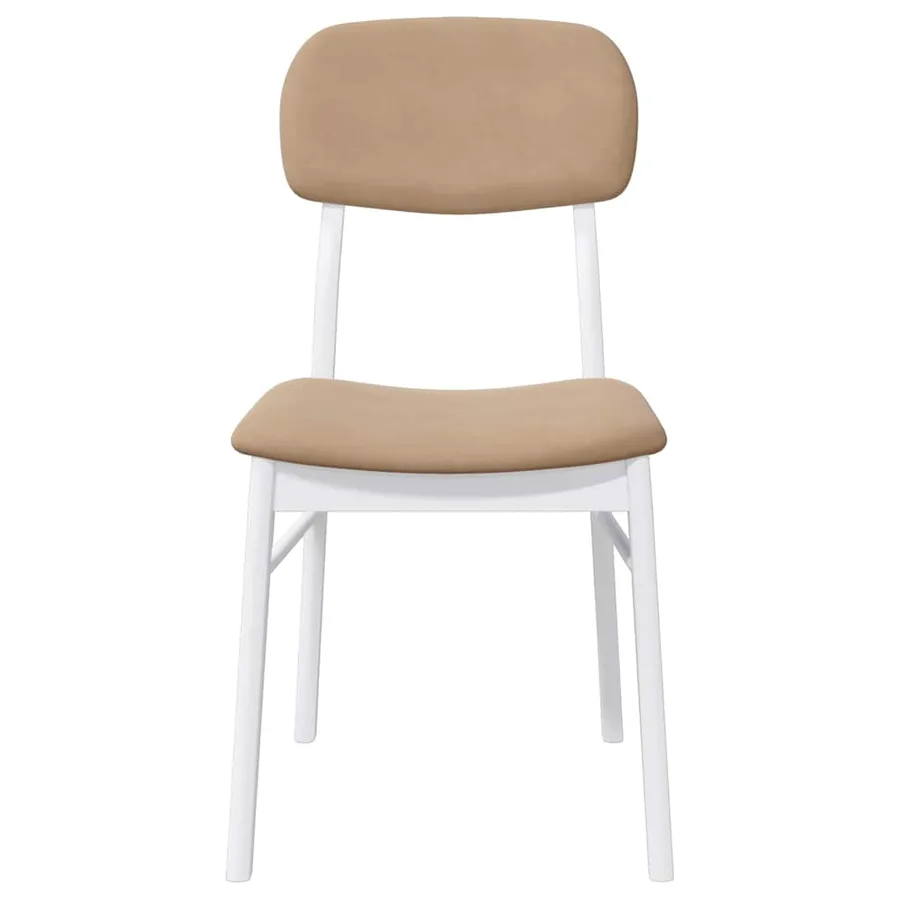 Chaises à manger coussins 2 pcs blanc bois massif caoutchouc - 5