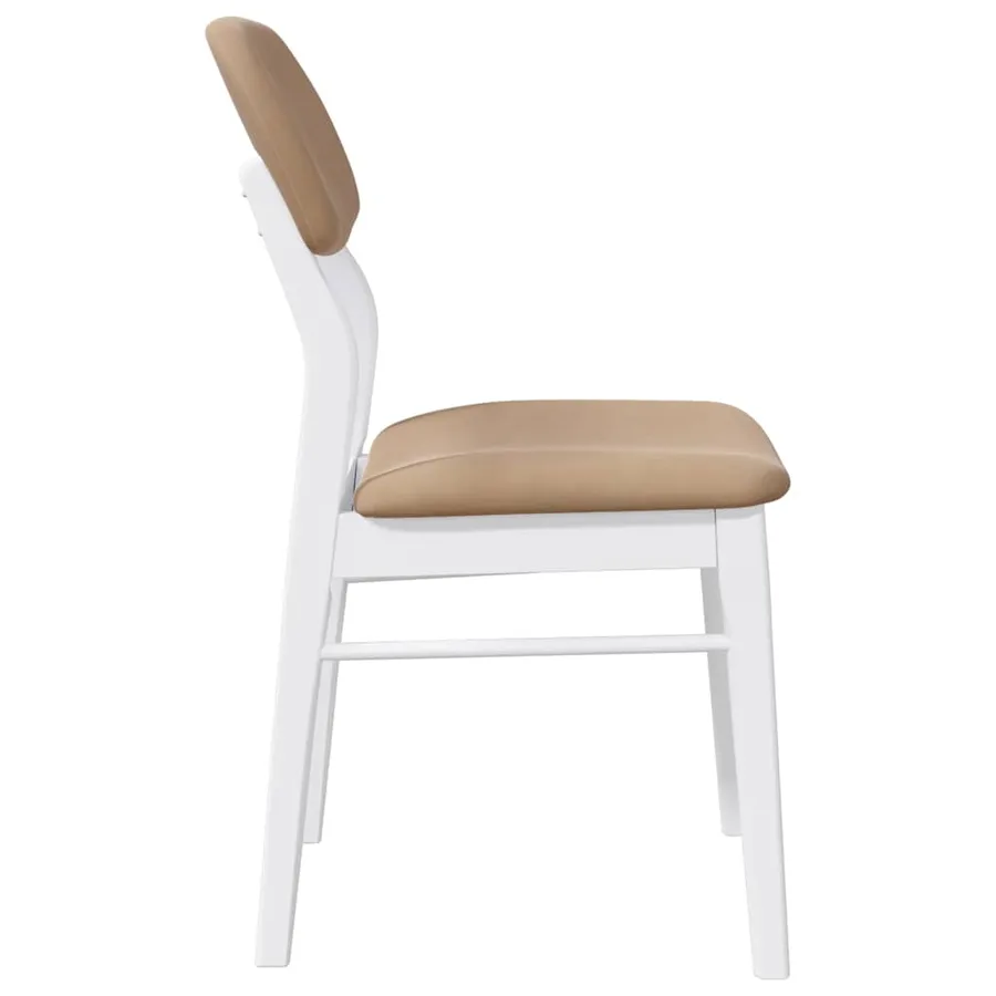 Chaises à manger coussins 2 pcs blanc bois massif caoutchouc - 6