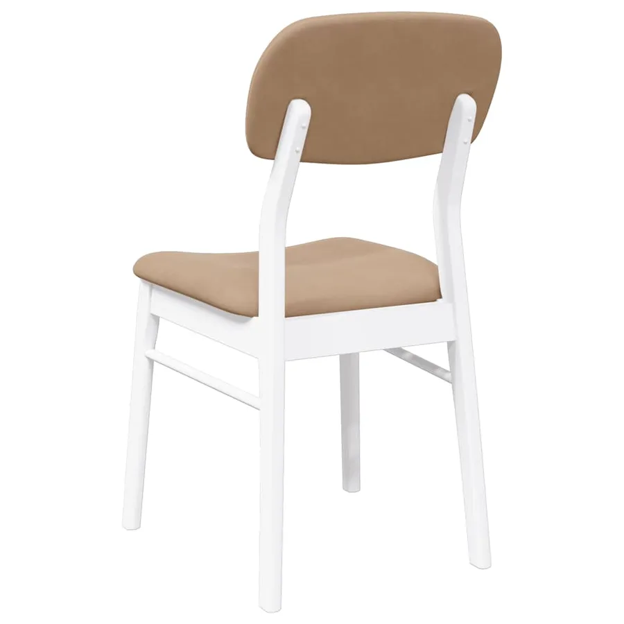 Chaises à manger coussins 2 pcs blanc bois massif caoutchouc - 7