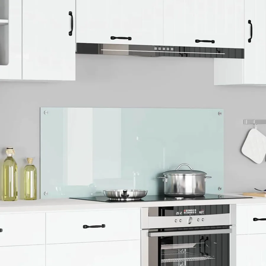 Crédence de cuisine Blanc 120 x 50 cm verre trempé