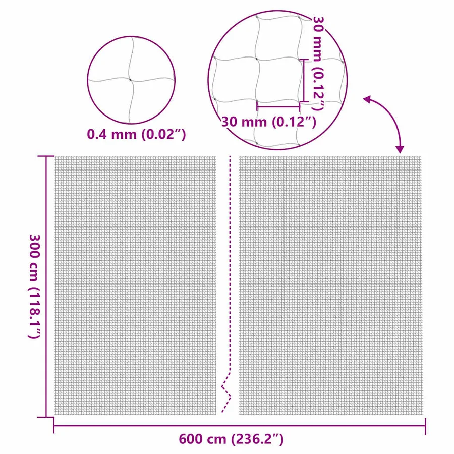 Filet pour chat transparent en nylon 6 x 3 m - 7