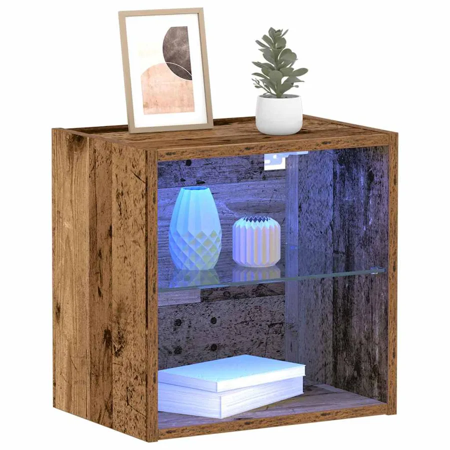 Étagère flottante avec lumière LED avec étagère 2 pcs Marron - 3