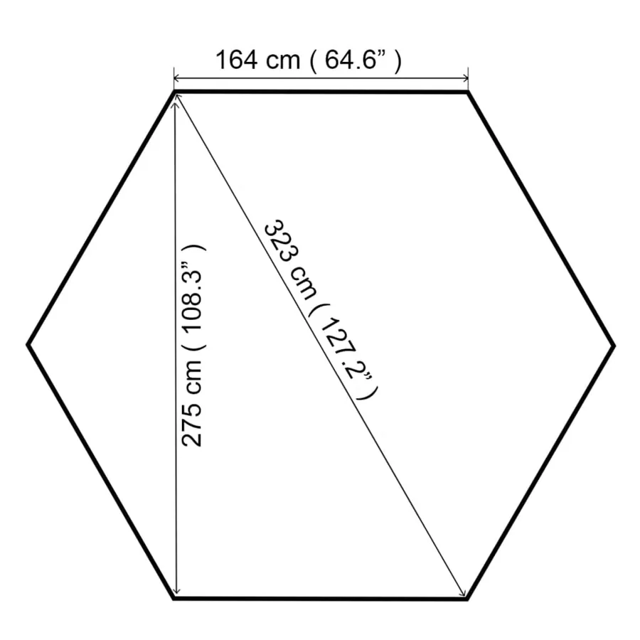 Chapiteau tente de jardin Hexagonal Beige 323 x 265 cm - 8