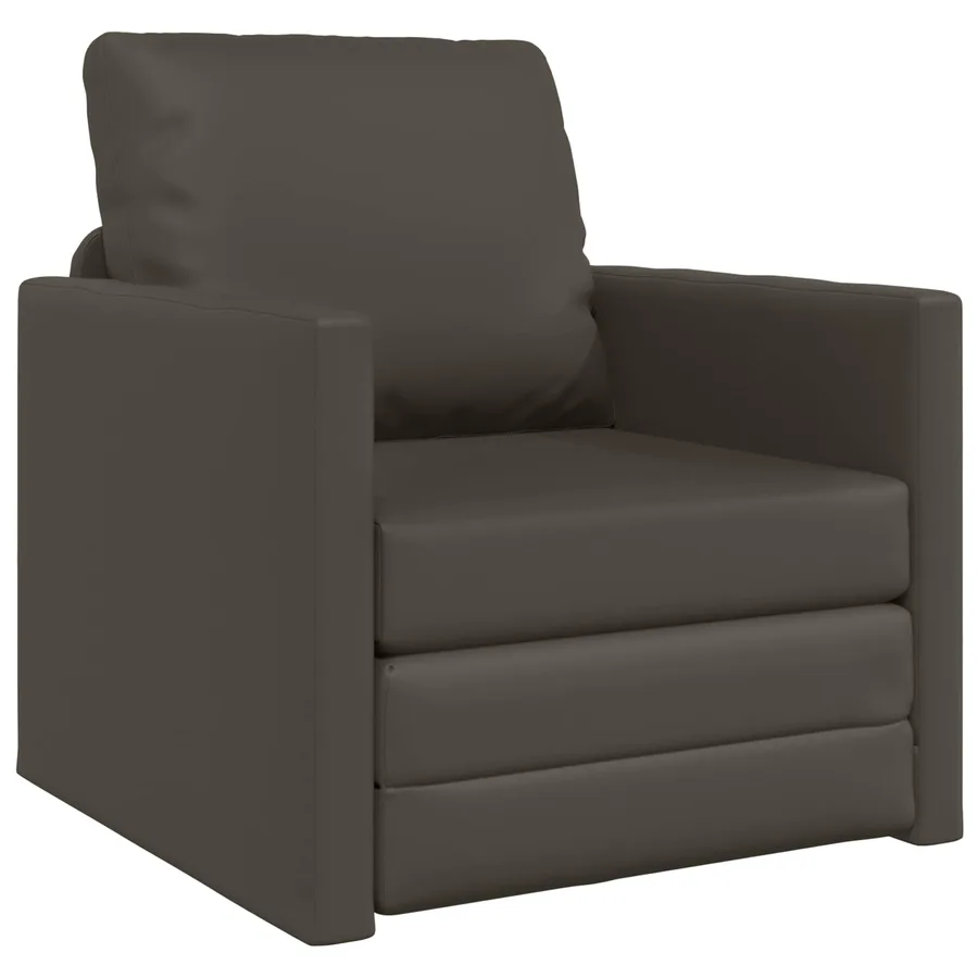 Canapé-Lit 60cm Gris Simili cuir - 2