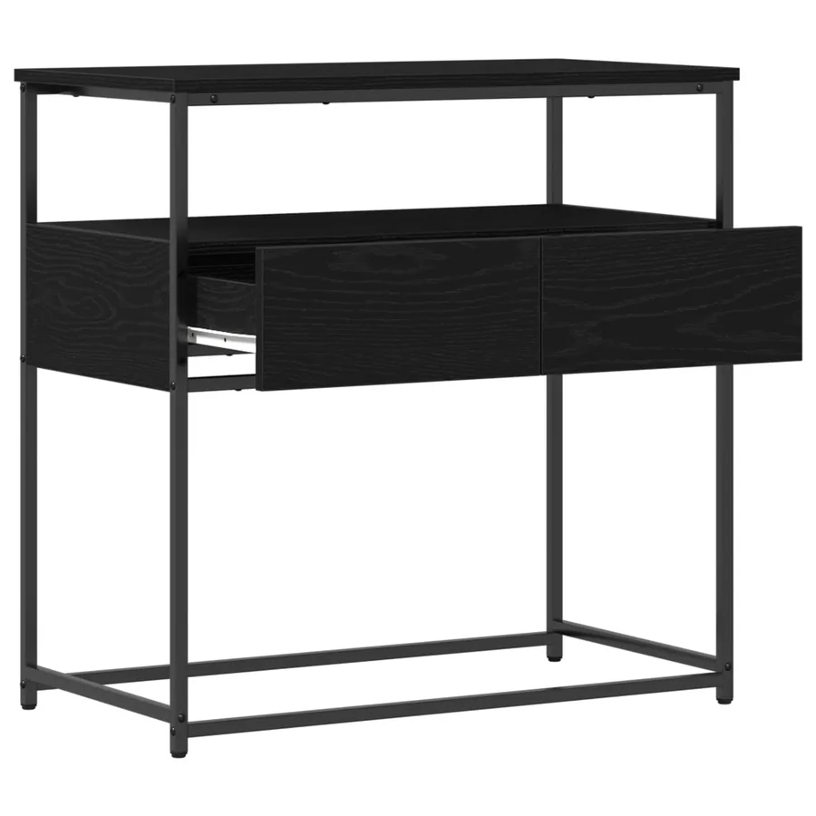 Table console Chêne noir 75 x 40 x 75 cm Bois d'ingénierie - 2