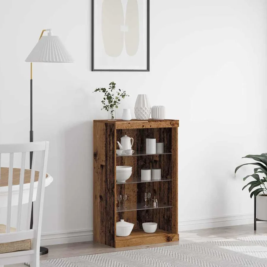 Buffet LED Bois ancien 60,5 x 37 x 100 cm Bois d'ingénierie