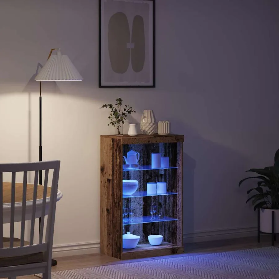 Buffet LED Bois ancien 60,5 x 37 x 100 cm Bois d'ingénierie - 4