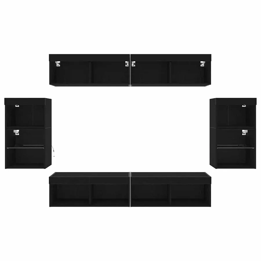 Ensemble meuble TV 8 pcs Chêne noir Bois d'ingénierie - 8
