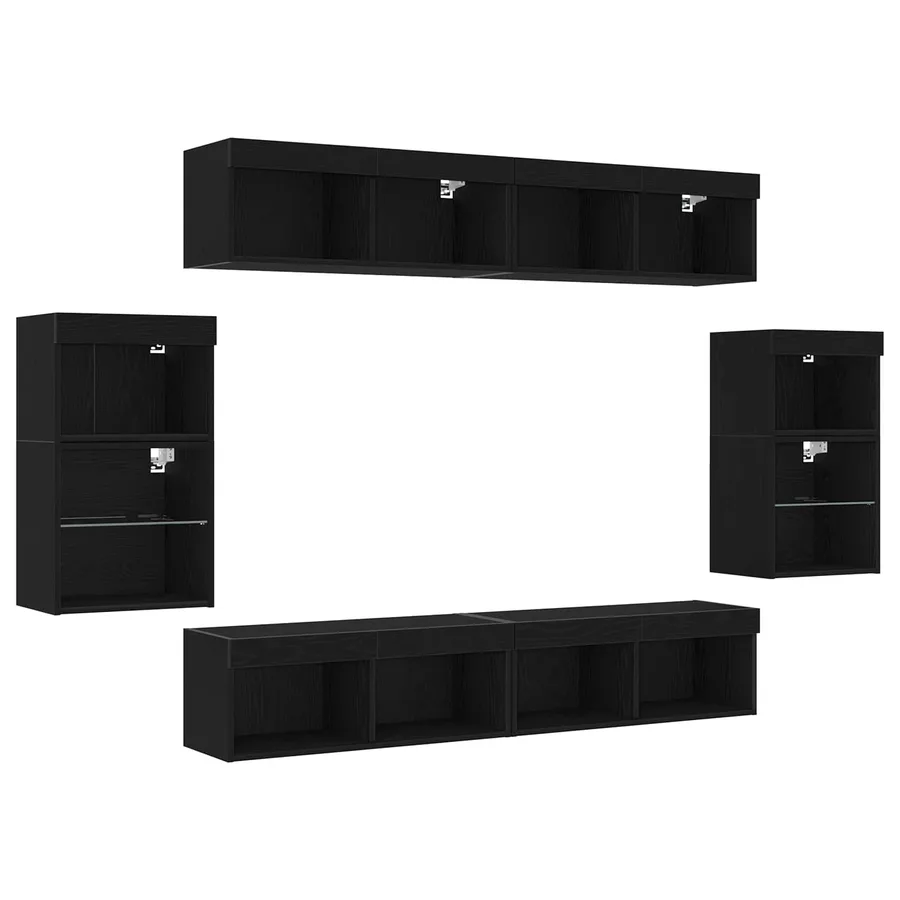 Ensemble meuble TV 8 pcs Chêne noir Bois d'ingénierie - 9