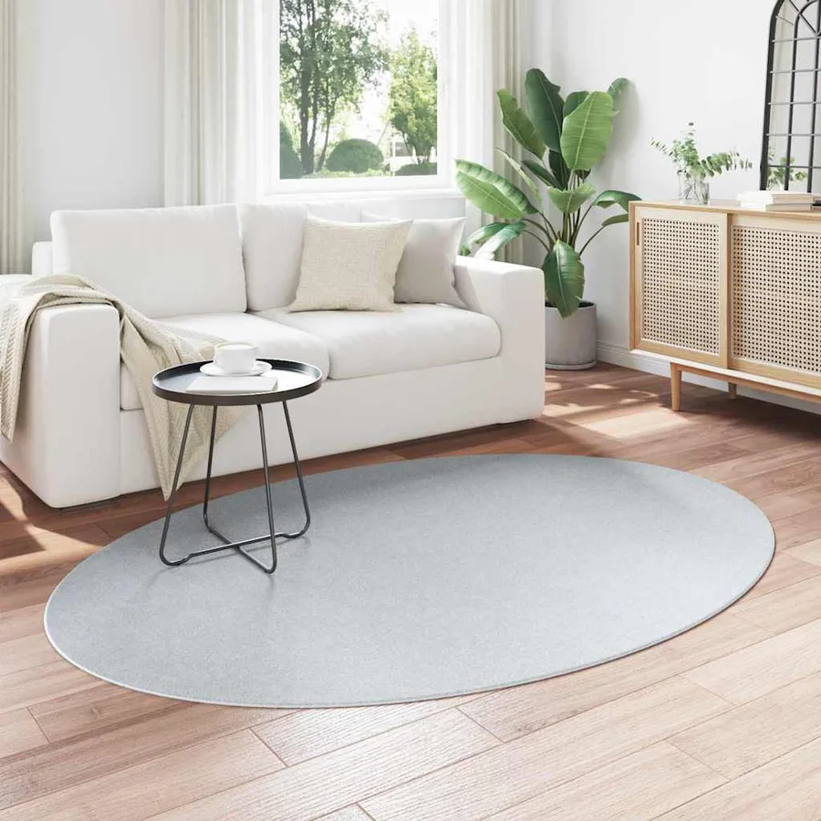 Tapis de surface ovale HUARTE Gris 140 x 200 cm 100% Polyester - 3