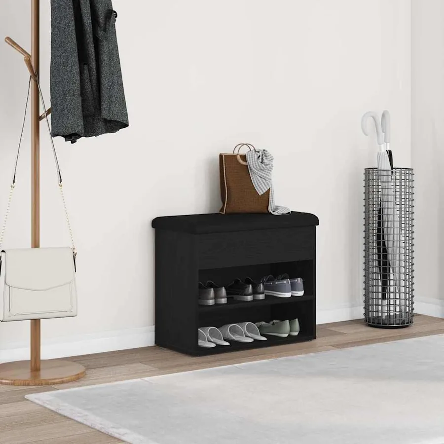 Banc de rangement Chêne noir 62 x 32 x 50 cm Bois d'ingénierie