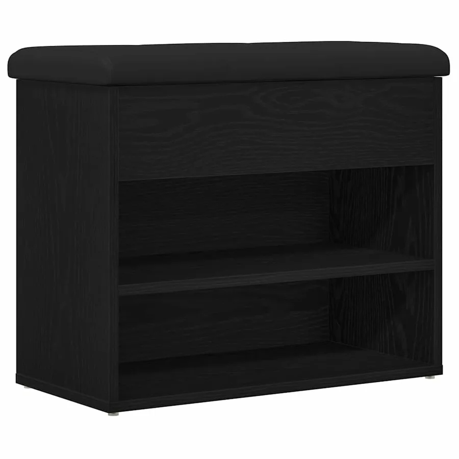 Banc de rangement Chêne noir 62 x 32 x 50 cm Bois d'ingénierie - 2