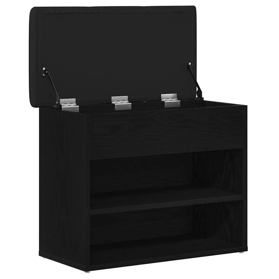 Banc de rangement Chêne noir 62 x 32 x 50 cm Bois d'ingénierie - 5