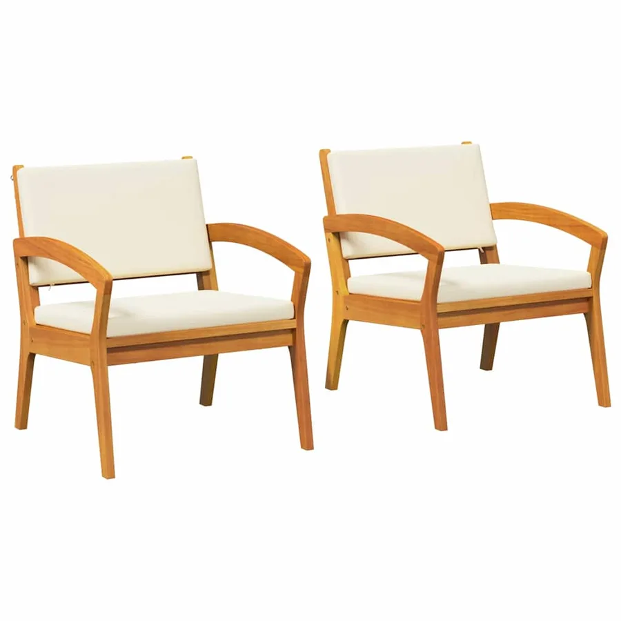 Chaise de jardin 2 pcs Huile Naturelle Bois d'Acacia Massif - 4