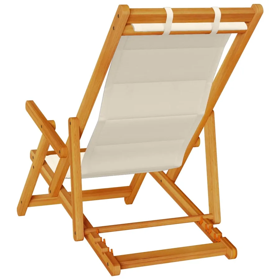 Chaise de plage avec coussin 2 pcs Marron Bois d'Acacia Massif - 6