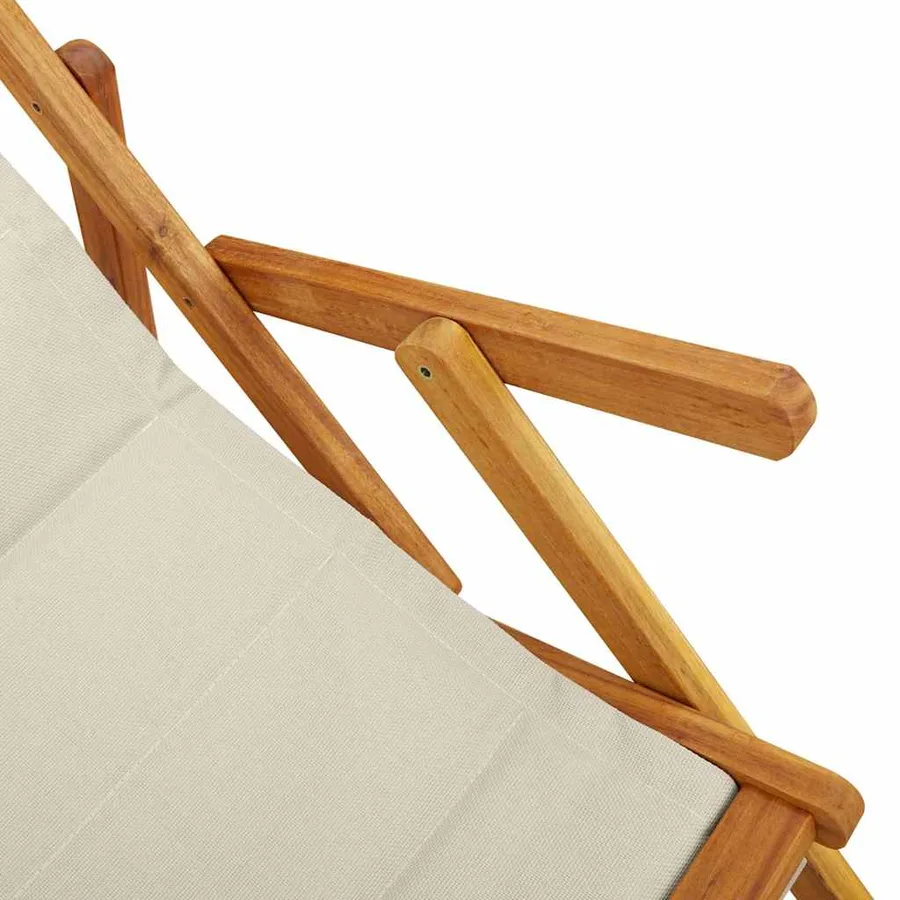 Chaise de plage avec coussin 2 pcs Marron Bois d'Acacia Massif - 9