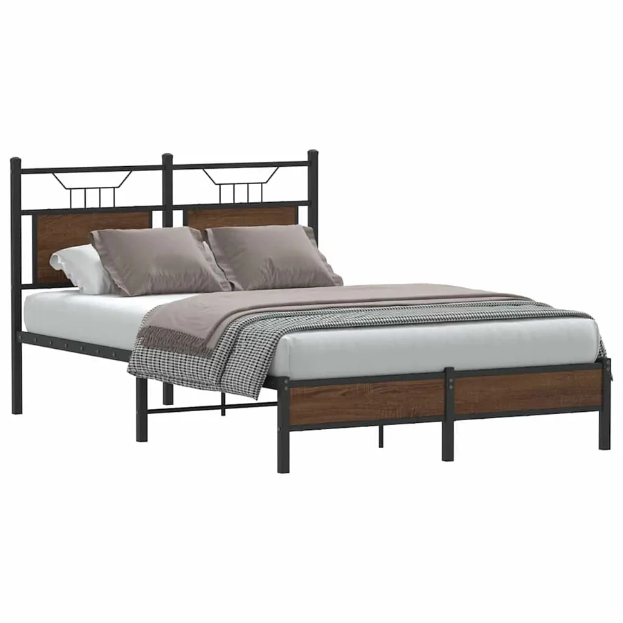 Cadre de lit sans matelas chêne marron 120x190 cm