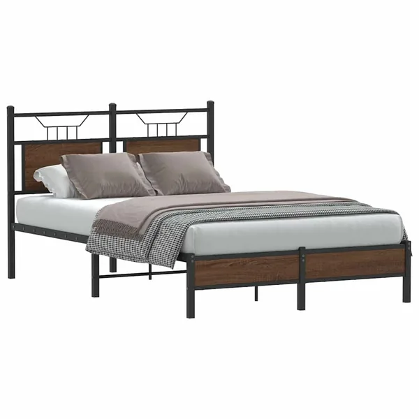 Cadre de lit sans matelas chêne marron 120x190 cm