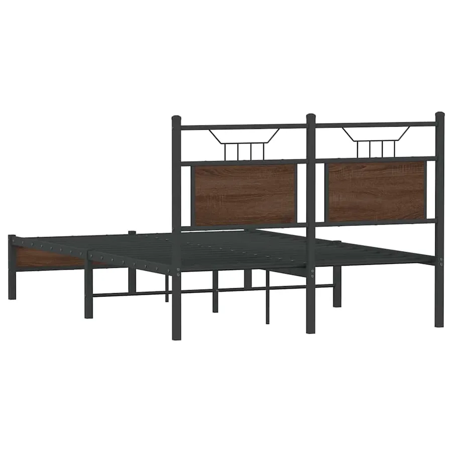 Cadre de lit sans matelas chêne marron 120x190 cm - 8