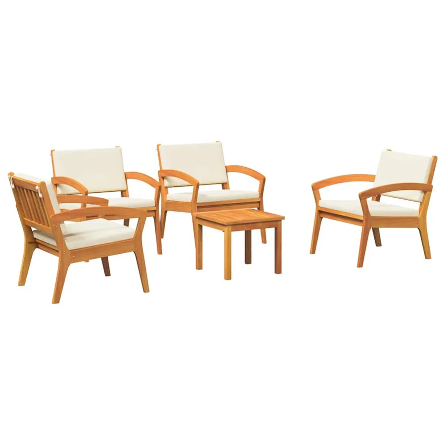 Ensemble bistrot avec coussin 5 pcs Marron Polyester - 2