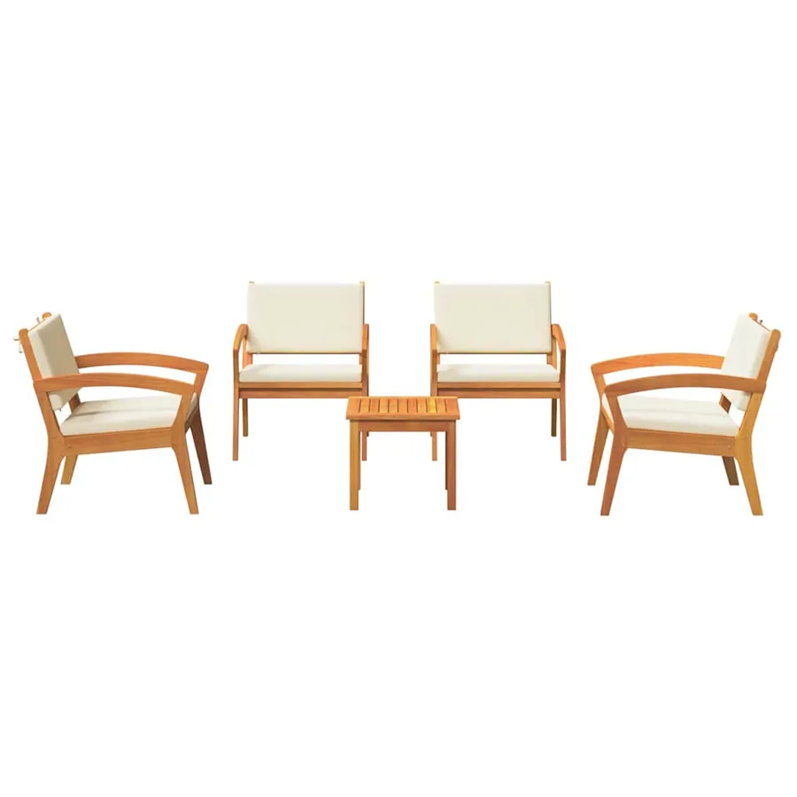 Ensemble bistrot avec coussin 5 pcs Marron Polyester - 7
