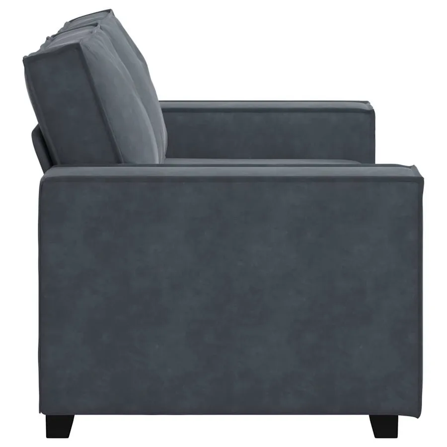 Canapé à 2 places Gris foncé 160x78x84 cm Velours - 5