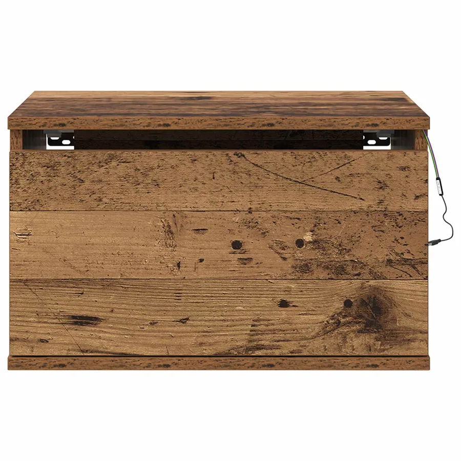 Cabinet de chevet mural 2 pcs Bois ancien Bois d'ingénierie - 9