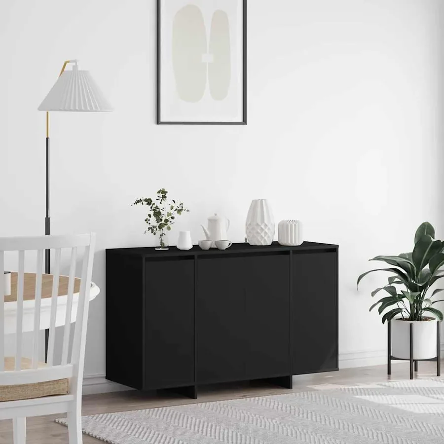 Buffet Noir 120 x 41 x 75 cm Bois d'ingénierie