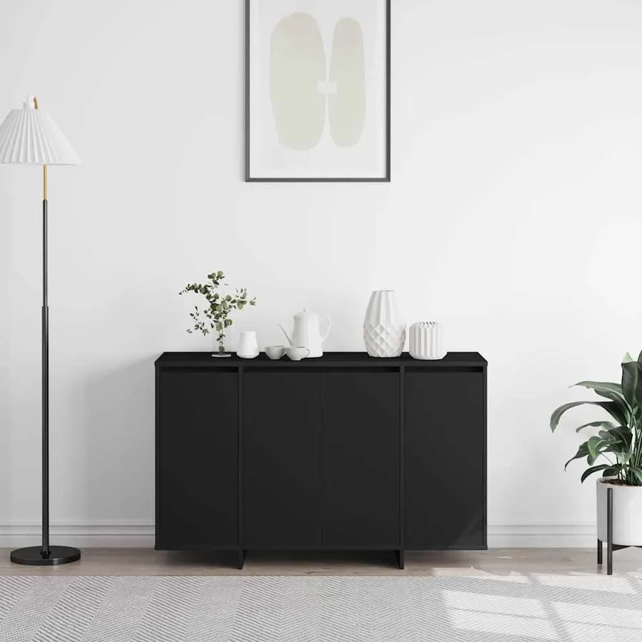 Buffet Noir 120 x 41 x 75 cm Bois d'ingénierie - 4