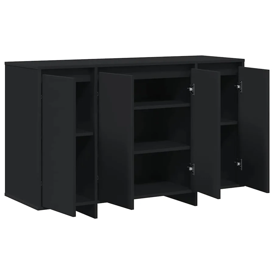 Buffet Noir 120 x 41 x 75 cm Bois d'ingénierie - 5