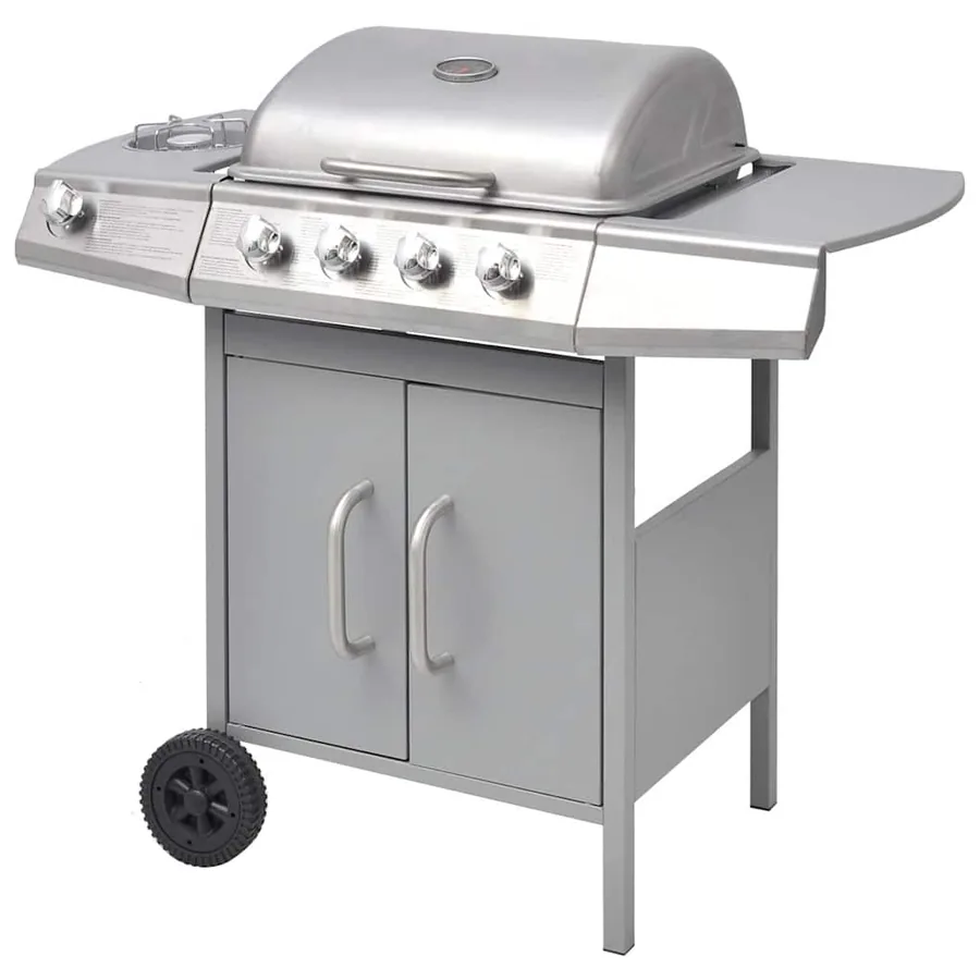 Barbecue à gaz 4 + 1 zone de cuisson Argenté - 2