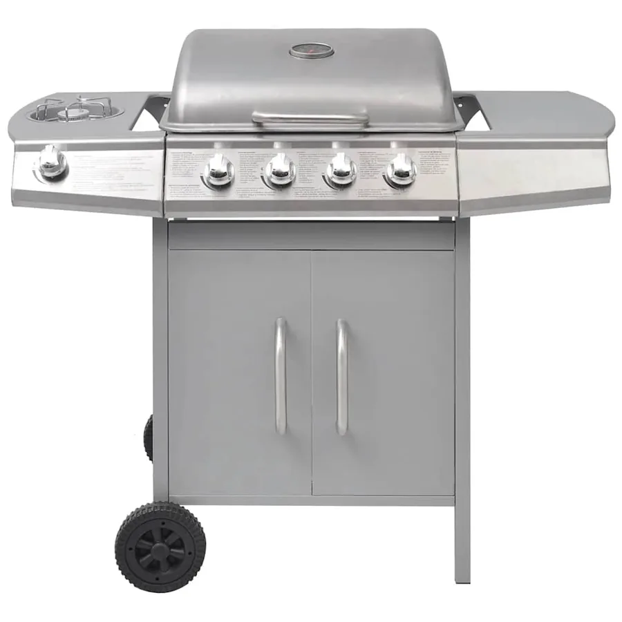 Barbecue à gaz 4 + 1 zone de cuisson Argenté - 3