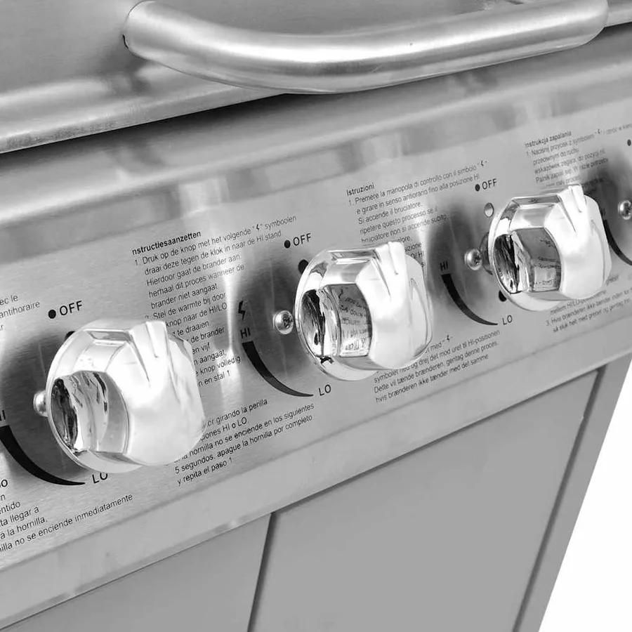Barbecue à gaz 4 + 1 zone de cuisson Argenté - 5
