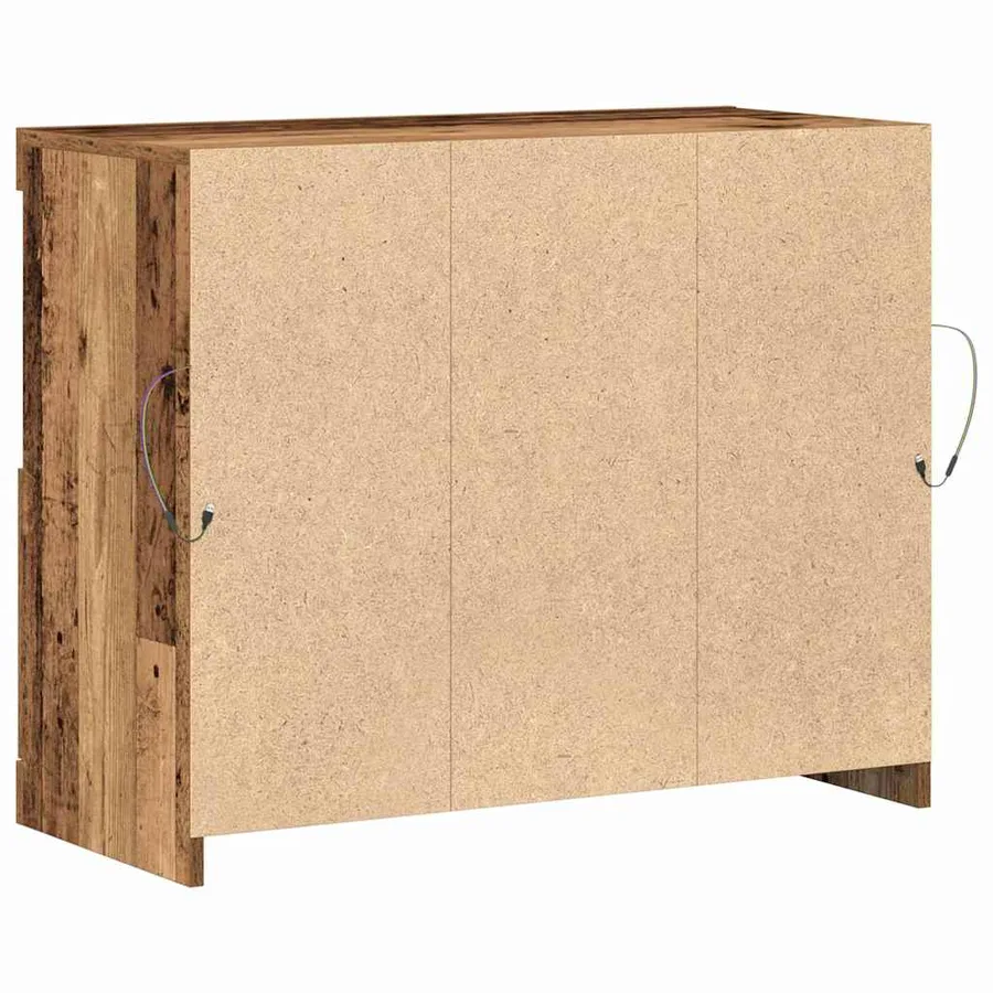 Buffet LED Marron 81 x 37 x 66,5 cm Bois d'ingénierie - 6