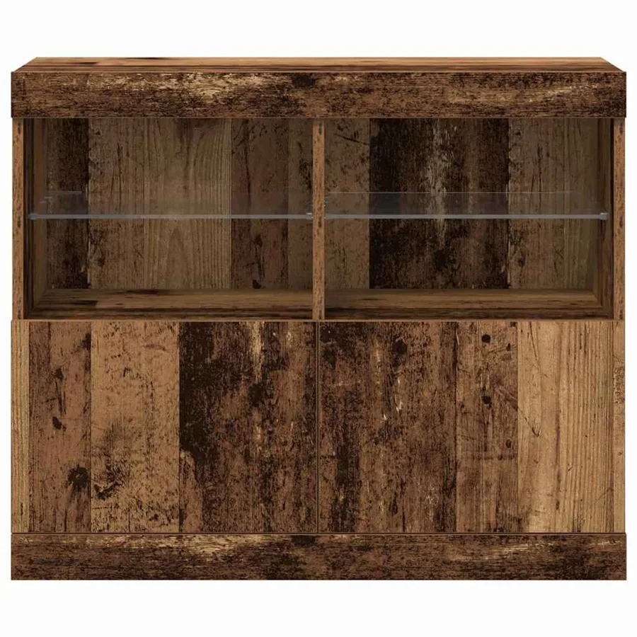 Buffet LED Marron 81 x 37 x 66,5 cm Bois d'ingénierie - 7