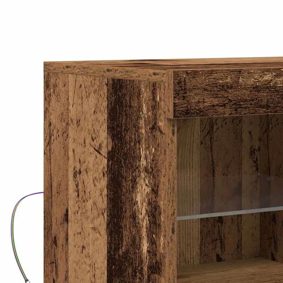 Buffet LED Marron 81 x 37 x 66,5 cm Bois d'ingénierie - 9