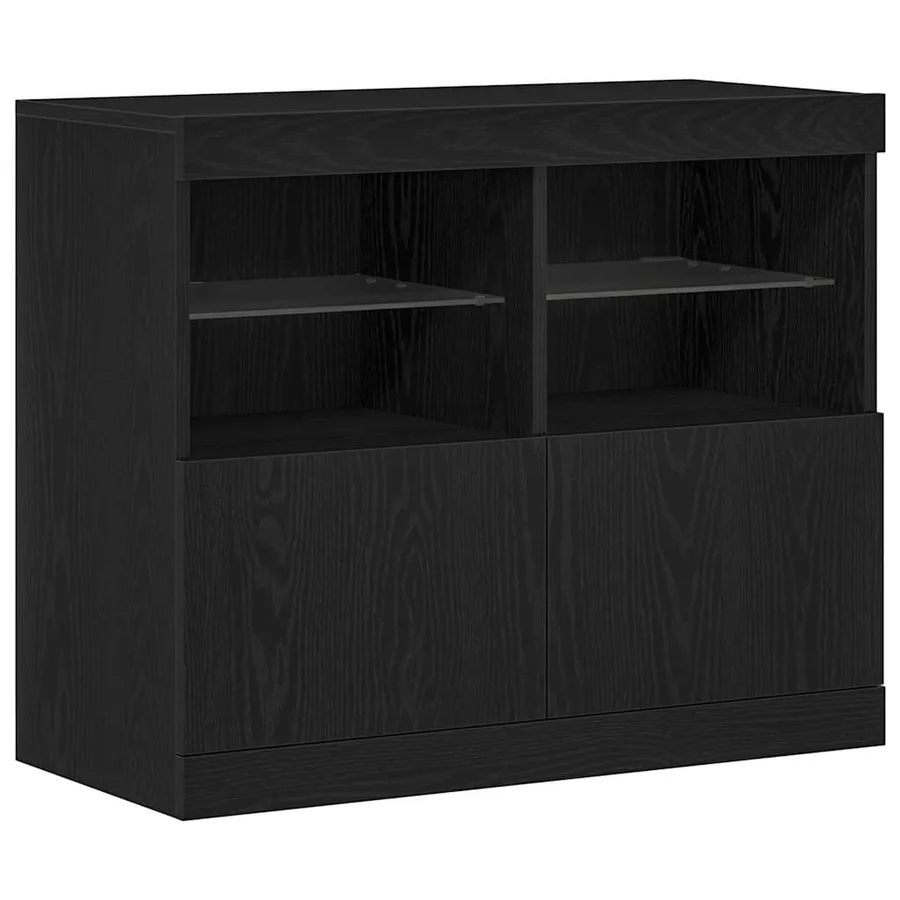 Buffet LED Noir 81 x 37 x 66,5 cm Bois d'ingénierie - 2