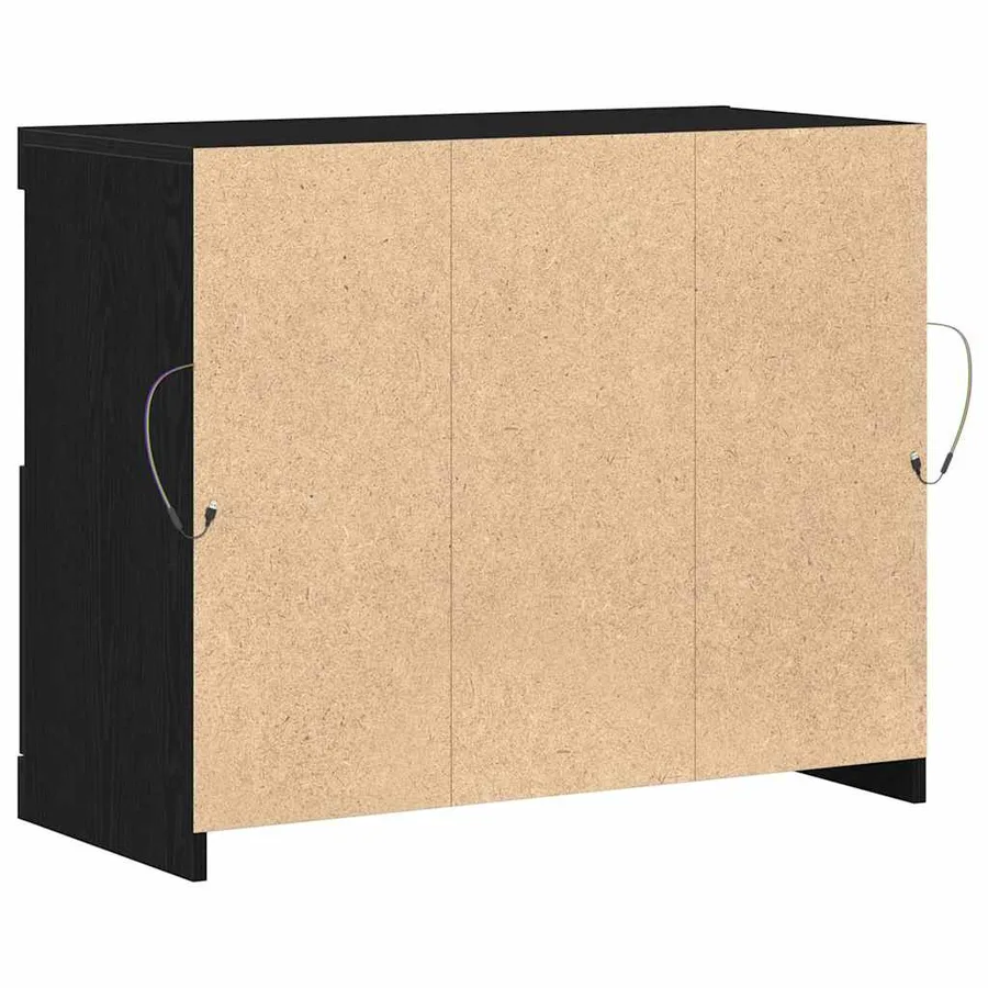Buffet LED Noir 81 x 37 x 66,5 cm Bois d'ingénierie - 6