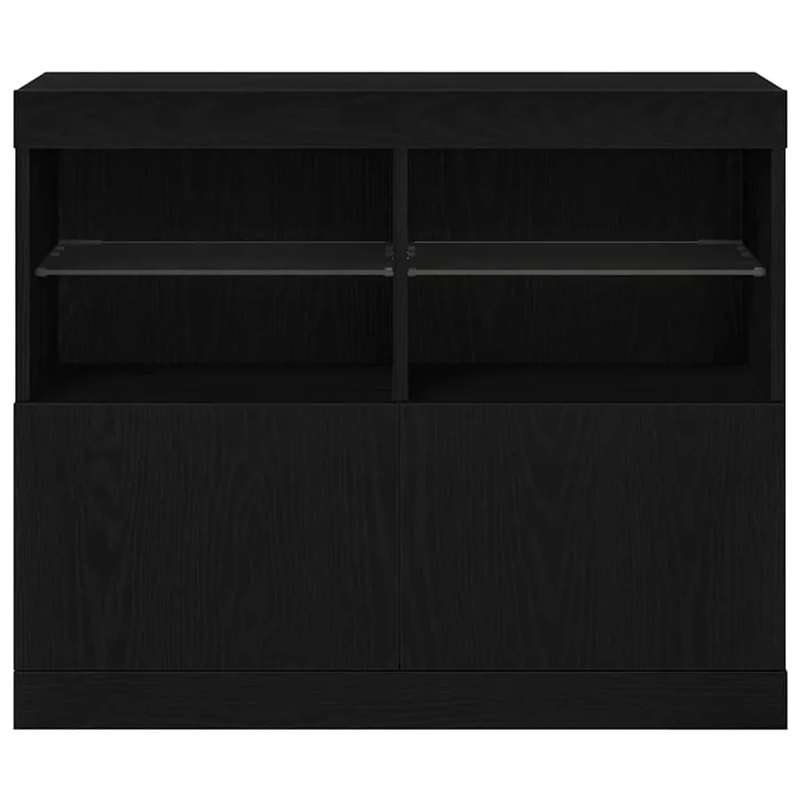 Buffet LED Noir 81 x 37 x 66,5 cm Bois d'ingénierie - 7