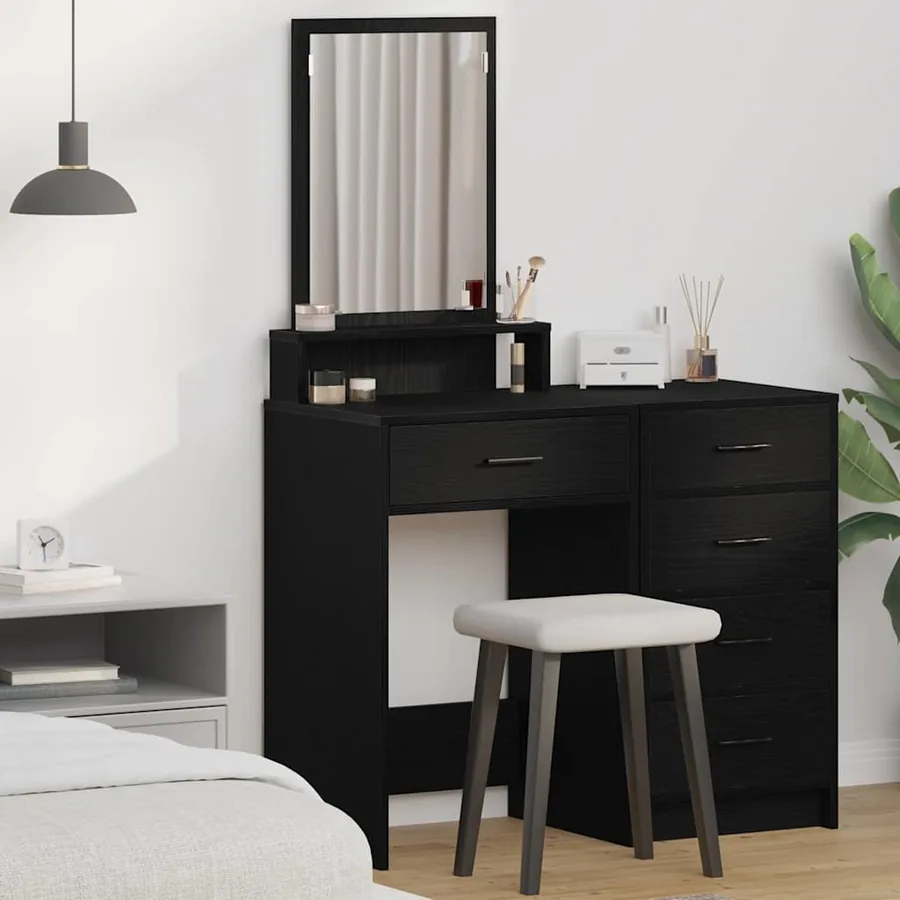 Table de Toilette Chêne noir 50 x 41 x 140 cm Bois d'ingénierie