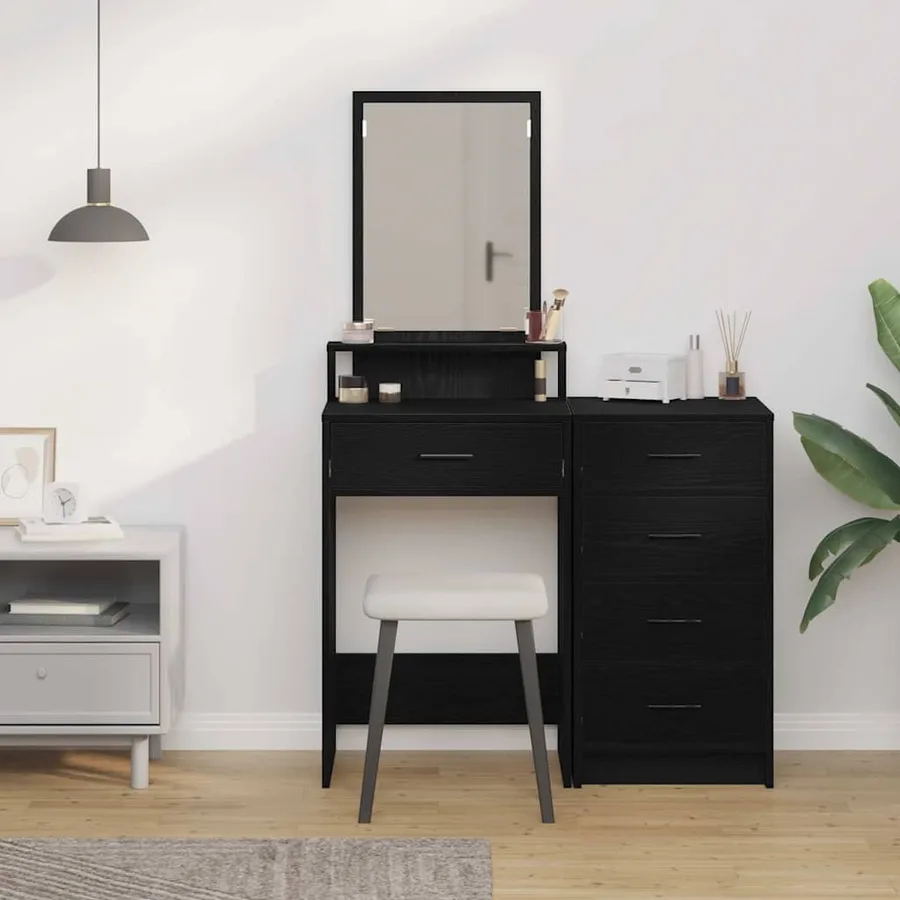 Table de Toilette Chêne noir 50 x 41 x 140 cm Bois d'ingénierie - 4