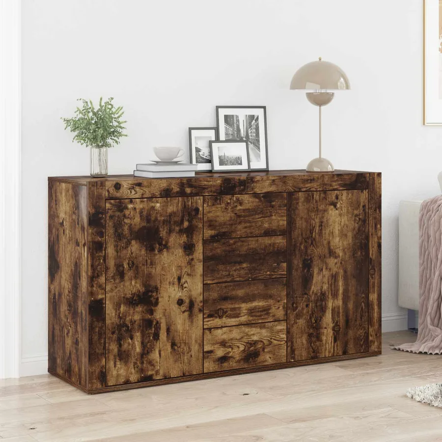 Buffet Chêne fumé 120 x 36 x 69 cm Bois d'ingénierie