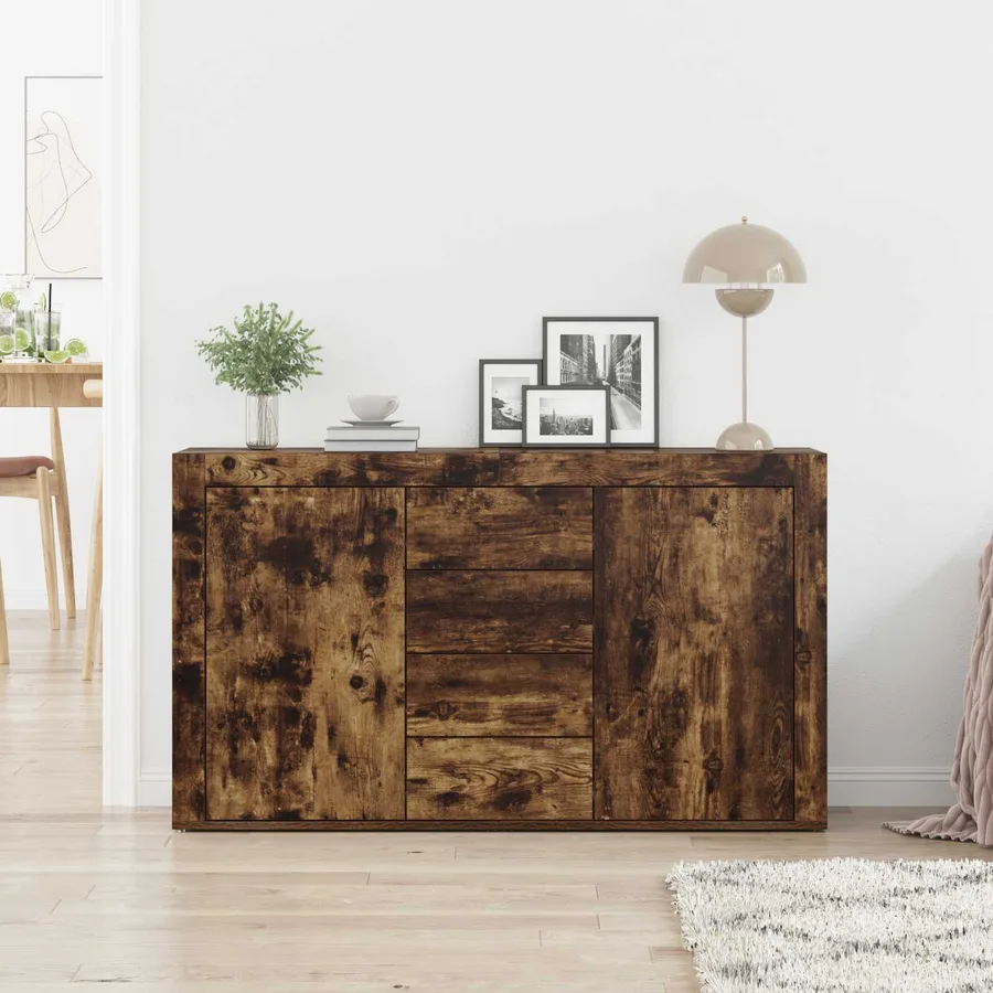 Buffet Chêne fumé 120 x 36 x 69 cm Bois d'ingénierie - 4
